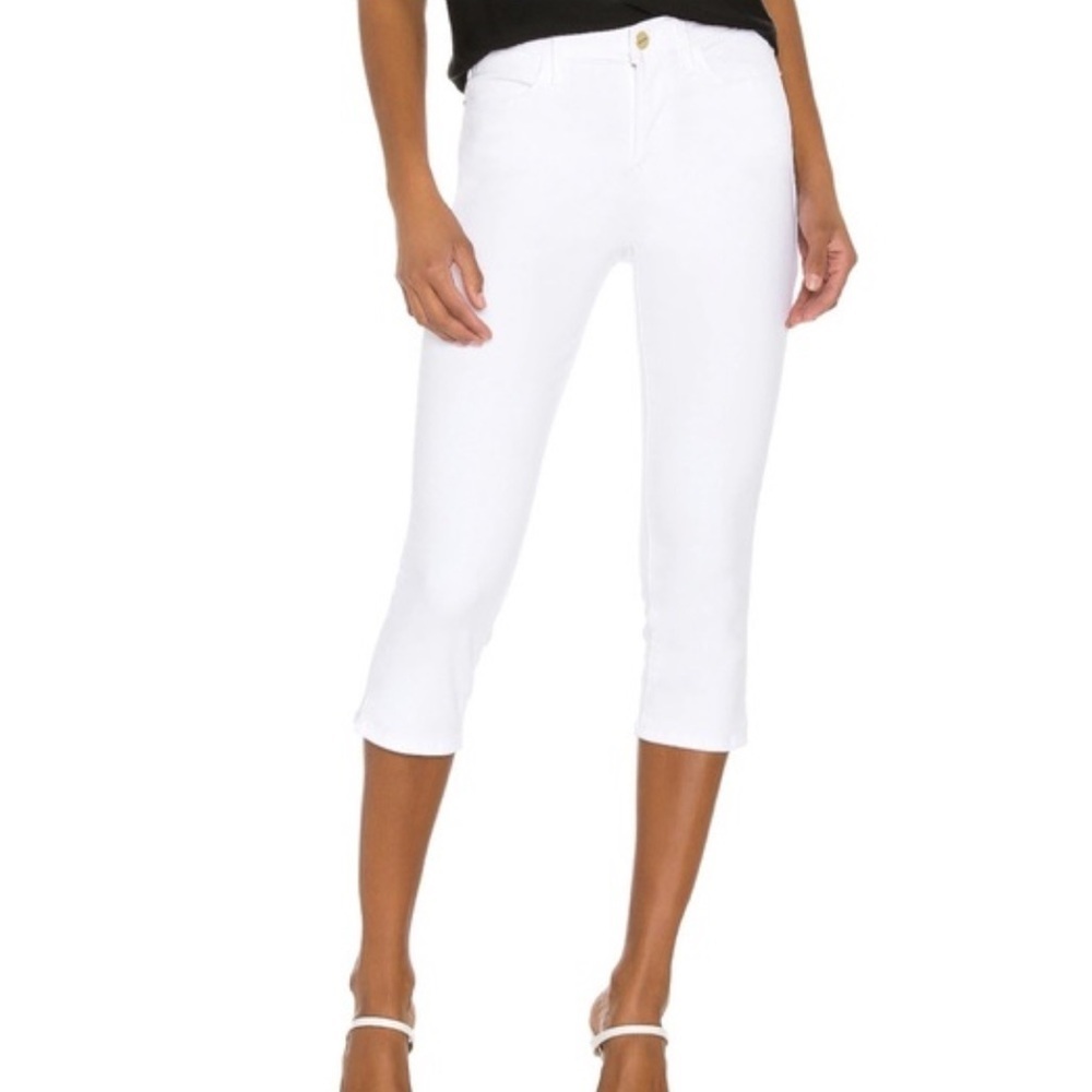 Frame Le High Pedal Plusher White Denim Pants Capri Length Size 31 NWT Retro Y2K